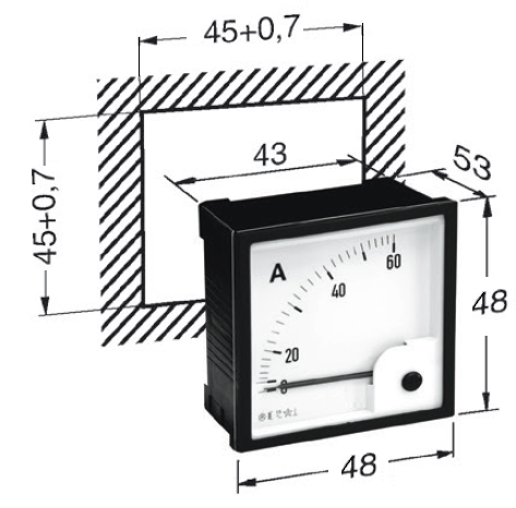 analoge Amperemeter - 48x48