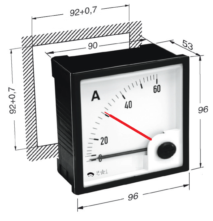 Bimetall-Amperemeter mit Schleppzeiger